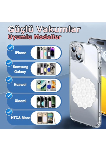 Çift Taraflı Vakumlu Telefon Tutucu, Yuvarlak Silikon Vakumlu Çok Işlevli Mobil Cihazlar Için Vantuz modelleri