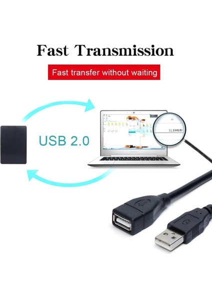 1.5 Metre USB Uzatma Extension Yüksek Hız USB Uzatma Kablosu Uzatıcı Ara Kablosu 1.5mt Dişi Erkek USB 2.0 Kablo