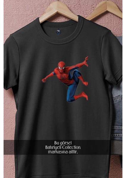 Oversize Spider-Man Örümcek Adam Tasarımlı Unisex T-Shirt modelleri