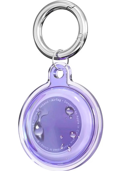 Airtag Şeffaf Su Geçirmez Koruyucu Kılıf Metal Anahtarlık Aparat ve Dayanıklı Silikon