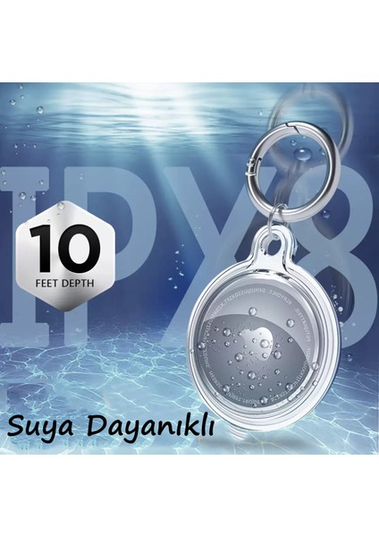 Airtag Şeffaf Su Geçirmez Koruyucu Kılıf Metal Anahtarlık Aparat ve Dayanıklı Silikon fırsatları