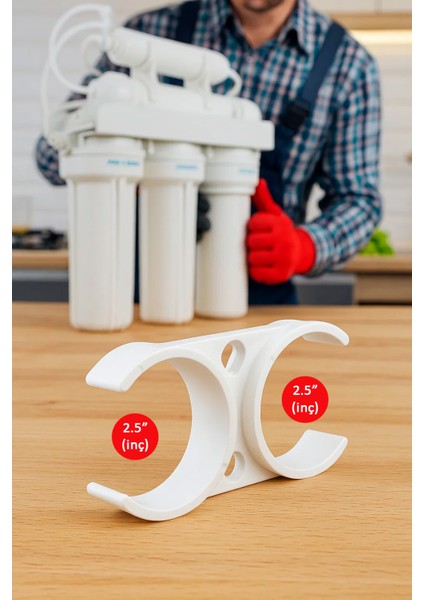 Su Arıtma Cihazı Filtre Kelepçesi Çift Taraflı 2.5 x 2.5" Klips (5 adet)