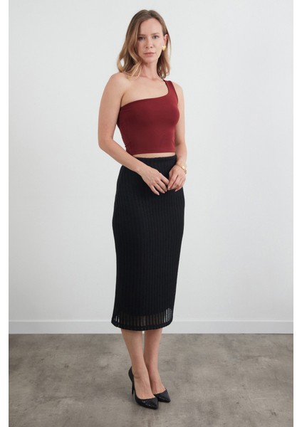 Beli Lastikli Triko Etek modelleri