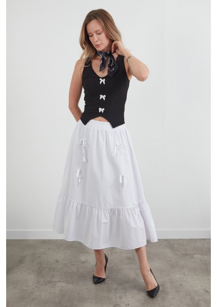 Beli Lastikli Kurdeleli Etek modelleri