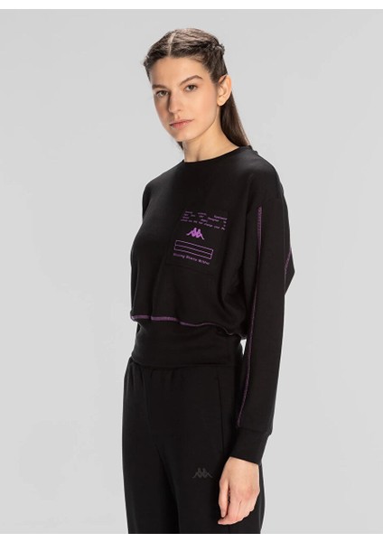 Siyah Kadın Normal Kalıp Sweatshirt 351Q66W005 Authentıc Kage Sweatshır