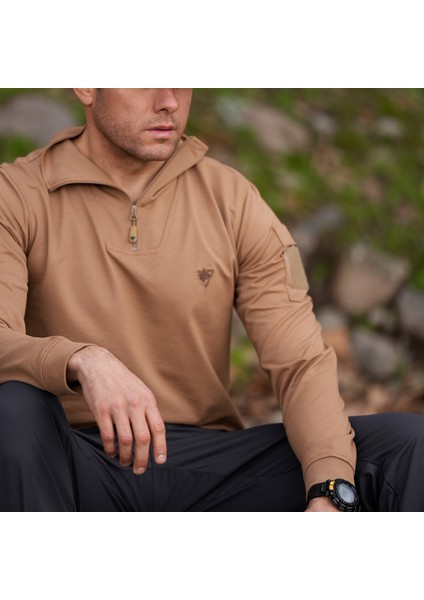 IRAZ Balıkçı Yaka Uzun Kollu Taktik T-Shirt Bej modelleri