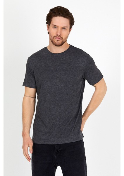Siyah Beyaz Lacivert Gri Antrasit Relaxed Fit Pamuklu Erkek 5'li T-Shirt