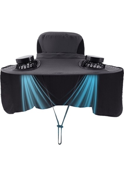Erkekler Için Yaz Aylarında Yüksek Dayanıklılığa Sahip Güneş Fanı Şapkası Açık Hava Dağcılık Balıkçılık Şapkası Şal Boyun Koruma Çok Işlevli Güneş Şapkası (Yurt Dışından)