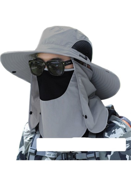 Popüler Erkek Güneş Şapkası Su Geçirmez Vizör Çıkarılabilir Açık Hava Seyahat Dağcılık Şapkası Yaz Büyük Siperlikli Balıkçı Balıkçı Şapkası [iki Set] (Yurt Dışından)