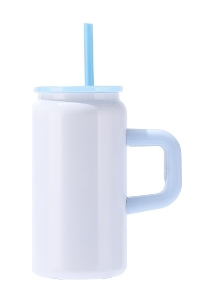 Yeni Sıcak Satış 304 Paslanmaz Çelik Termos Bardak 16OZ Büyük Kapasiteli Basit Ofis Saplı Pipetli Soğuk Içecek Bardağı (Yurt Dışından)