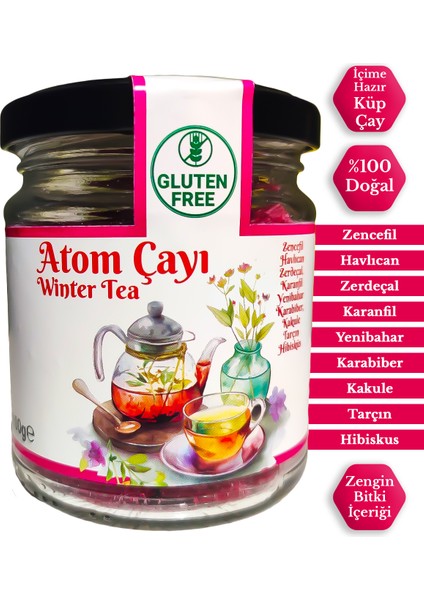 Zengin Bitki Içerikli Küp Atom Çayı 100 Gr