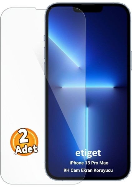 iPhone 13 Pro Max Temperli 9H Cam Ekran Koruyucu (2 ADET)