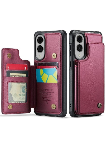 Samsung Galaxy S25 Kenar Ince Darbeye Dayanıklı Durumda Kart Tutucu Pu Için Flip Case (Yurt Dışından)