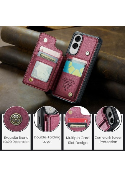Samsung Galaxy S25 Kenar Ince Darbeye Dayanıklı Durumda Kart Tutucu Pu Için Flip Case (Yurt Dışından)