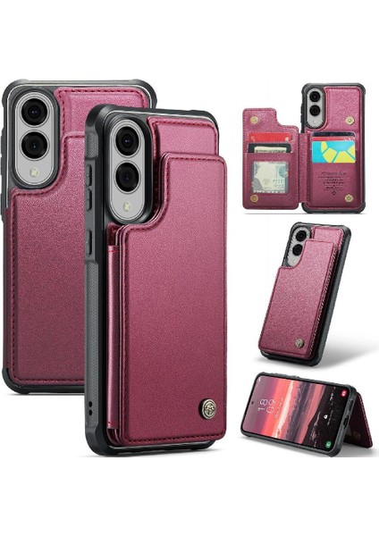 Samsung Galaxy S25 Kenar Ince Darbeye Dayanıklı Durumda Kart Tutucu Pu Için Flip Case (Yurt Dışından)