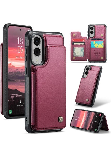 Samsung Galaxy S25 Kenar Ince Darbeye Dayanıklı Durumda Kart Tutucu Pu Için Flip Case (Yurt Dışından)