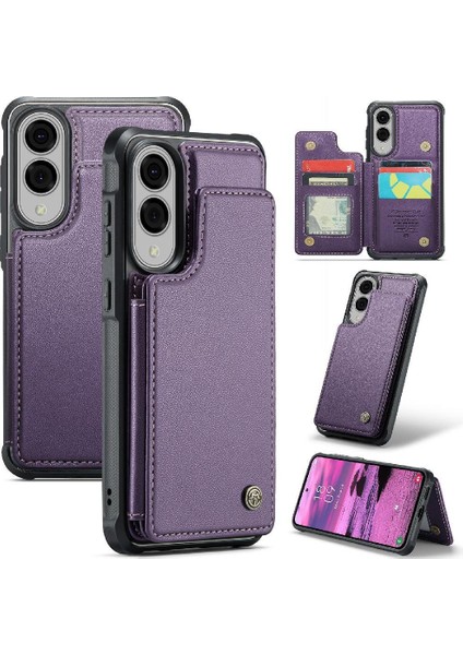 Samsung Galaxy S25 Kenar Ince Darbeye Dayanıklı Durumda Kart Tutucu Pu Için Flip Case (Yurt Dışından)