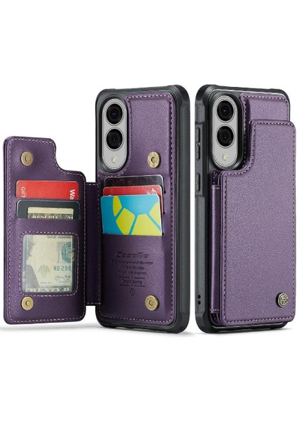 Samsung Galaxy S25 Kenar Ince Darbeye Dayanıklı Durumda Kart Tutucu Pu Için Flip Case (Yurt Dışından)