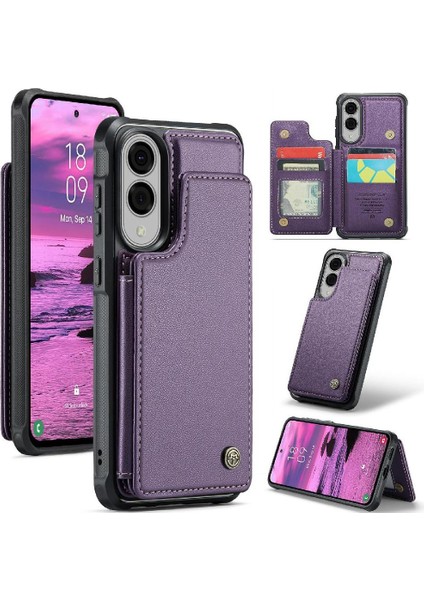Samsung Galaxy S25 Kenar Ince Darbeye Dayanıklı Durumda Kart Tutucu Pu Için Flip Case (Yurt Dışından)