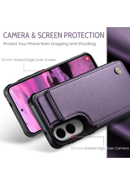 Samsung Galaxy S25 Kenar Ince Darbeye Dayanıklı Durumda Kart Tutucu Pu Için Flip Case (Yurt Dışından)