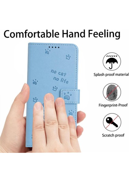 Tecno Camon 40 4g Için Flip Case Pu Deri Deri Cüzdan Sevimli Kedi Kartı (Yurt Dışından)