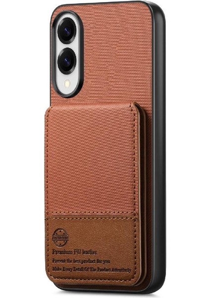 Samsung Galaxy S25 Kenar Deri Çanta Cüzdan Darbeye Dayanıklı Rfıd Için Kılıf (Yurt Dışından)