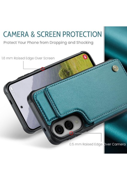 Samsung Galaxy S25 Kenar Ince Darbeye Dayanıklı Durumda Kart Tutucu Pu Için Flip Case (Yurt Dışından)
