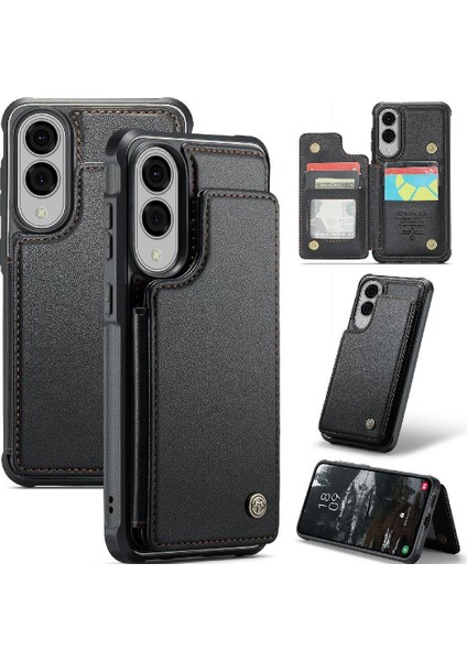 Samsung Galaxy S25 Kenar Ince Darbeye Dayanıklı Durumda Kart Tutucu Pu Için Flip Case (Yurt Dışından)