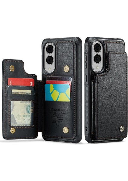 Samsung Galaxy S25 Kenar Ince Darbeye Dayanıklı Durumda Kart Tutucu Pu Için Flip Case (Yurt Dışından)