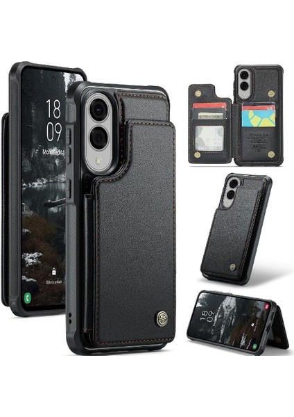Samsung Galaxy S25 Kenar Ince Darbeye Dayanıklı Durumda Kart Tutucu Pu Için Flip Case (Yurt Dışından)