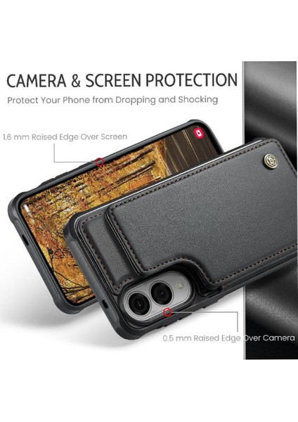 Samsung Galaxy S25 Kenar Ince Darbeye Dayanıklı Durumda Kart Tutucu Pu Için Flip Case (Yurt Dışından)