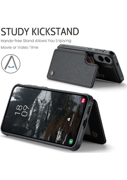 Samsung Galaxy S25 Kenar Ince Darbeye Dayanıklı Durumda Kart Tutucu Pu Için Flip Case (Yurt Dışından)