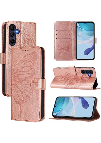 Samsung Galaxy A17 Için Kılıf Manyetik Premium Deri Kapak Çevirin Kabartma (Yurt Dışından)
