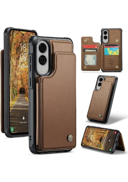Samsung Galaxy S25 Kenar Ince Darbeye Dayanıklı Durumda Kart Tutucu Pu Için Flip Case (Yurt Dışından)