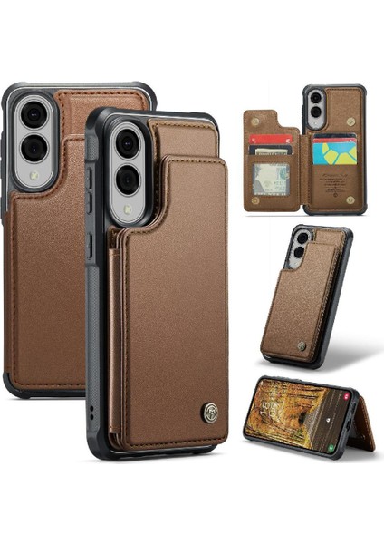 Samsung Galaxy S25 Kenar Ince Darbeye Dayanıklı Durumda Kart Tutucu Pu Için Flip Case (Yurt Dışından)