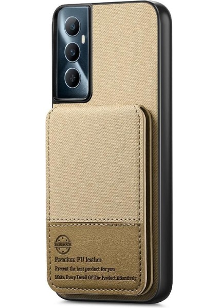 Realme C65 4g Darbeye Dayanıklı Cüzdan Rfıd Engelleme Deri Çanta Için Kılıf (Yurt Dışından)