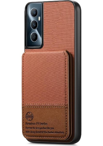 Realme C65 4g Darbeye Dayanıklı Cüzdan Rfıd Engelleme Deri Çanta Için Kılıf (Yurt Dışından)