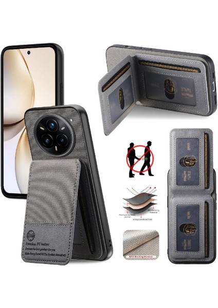 Realme 14 Pro Darbeye Deri Çanta Cüzdan Rfıd Engelleme Için Kılıf (Yurt Dışından)