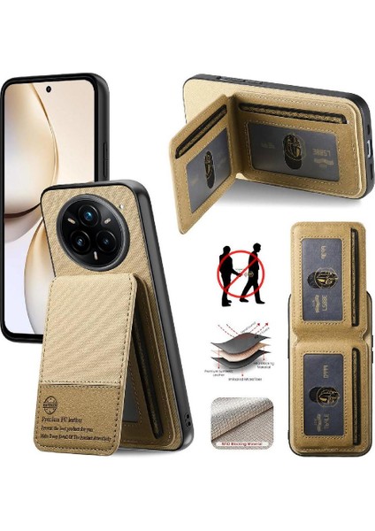 Realme 14 Pro Darbeye Deri Çanta Cüzdan Rfıd Engelleme Için Kılıf (Yurt Dışından)