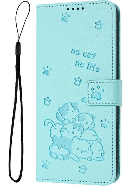 Realme 14 5g Için Flip Case Pu Deri Deri Cüzdan Sevimli Kedi Kart Tutucu (Yurt Dışından)
