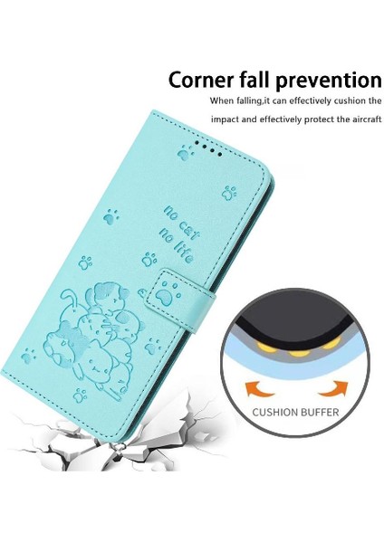 Realme 14 5g Için Flip Case Pu Deri Deri Cüzdan Sevimli Kedi Kart Tutucu (Yurt Dışından)