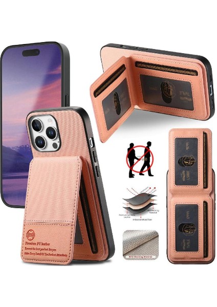 IPhone 15 Pro Kılıf Rfıd Engelleme Cüzdan Darbeye Dayanıklı Durumda ile Uyumlu (Yurt Dışından)