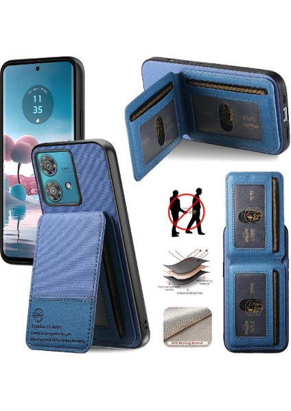 Motorola Edge 40 Neo Deri Çanta Darbeye Dayanıklı Rfıd Engelleme Cüzdan Için Kılıf (Yurt Dışından)