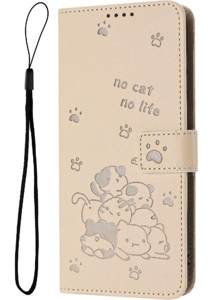 Realme 14 5g Için Flip Case Pu Deri Deri Cüzdan Sevimli Kedi Kart Tutucu (Yurt Dışından)