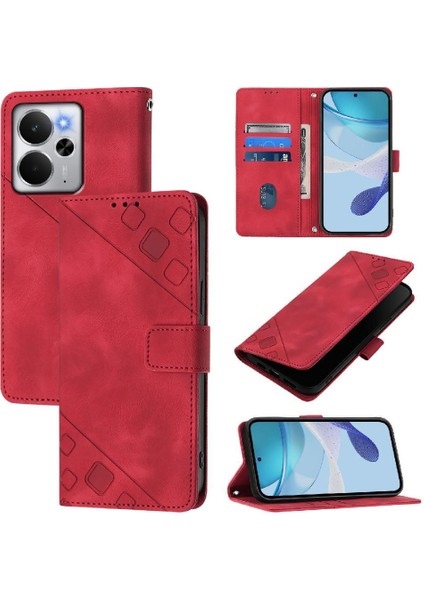 Realme 14 5g Için Kılıf Kart Tutucu Cüzdan Kapak Çevirin Manyetik Deri (Yurt Dışından)