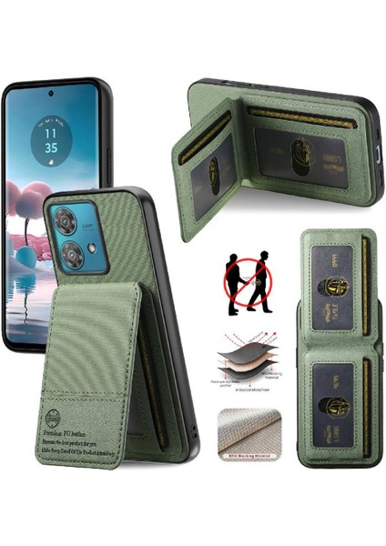 Motorola Edge 40 Neo Deri Çanta Darbeye Dayanıklı Rfıd Engelleme Cüzdan Için Kılıf (Yurt Dışından)