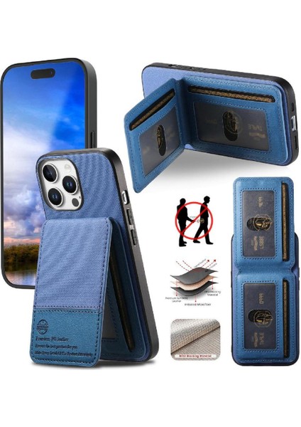 IPhone 15 Pro Kılıf Rfıd Engelleme Cüzdan Darbeye Dayanıklı Durumda ile Uyumlu (Yurt Dışından)