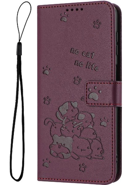 Realme 14 5g Için Flip Case Pu Deri Deri Cüzdan Sevimli Kedi Kart Tutucu (Yurt Dışından)
