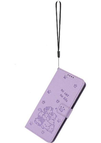 Sony Xperia 1 Vıı Için Flip Case Pu Deri Sevimli Kedi Kart Tutucu Kickstand (Yurt Dışından)