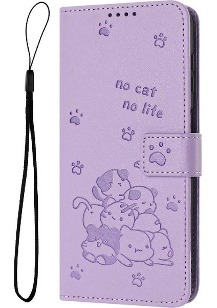 Sony Xperia 1 Vıı Için Flip Case Pu Deri Sevimli Kedi Kart Tutucu Kickstand (Yurt Dışından)